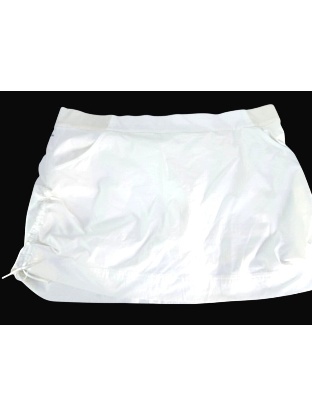 Columbia Womens White Athletic Skort Size 2X Ruched Adjustable Shorts Mini Skirt